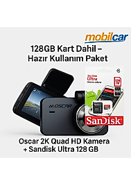 Oscar 2k Quad Hd Araç Içi Yol Kayıt Kamerası – Wifi – Gece Görüşlü – Park Modlu – 256GB Destekli – 3” Ekran – Mobilcar