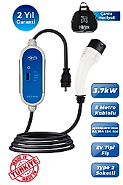 Hims HCTK-G-3 3.7kW Gümüş Taşınabilir Elektrikli Araç Şarj Cihazı