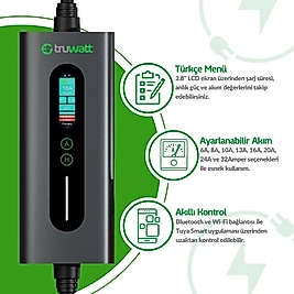 Truwatt ZTA305 7kW Taşınabilir Elektrikli Araç Şarj Cihazı 32A/220V (5 metre)