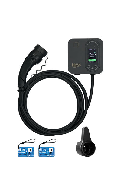 Hims HCDKS-22 Siyah 22kW 5m Kablolu Smart Elektrikli Araç Şarj İstasyonu görsel 2