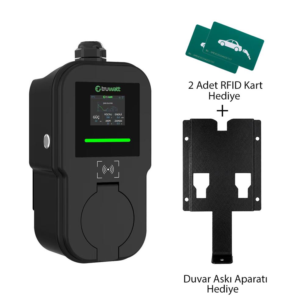 Truwatt ZTV501 22kW Taşınabilir Wallbox Elektrikli Araç Şarj Cihazı 32A/380V görsel 2